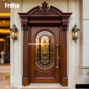 Traditional Carved Wooden Front Door Ideas Window Door Design For Home No-6598