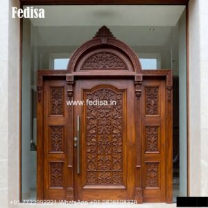 Carved Door Patterns Front Door Arch Design No-6643