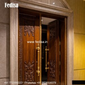 Arch Top Wooden Door Glass Etching Designs For Pooja Room No-6647