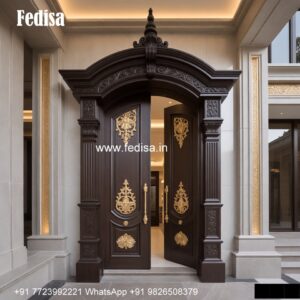 Carved Wooden Doors Front Door Elevation No-6663