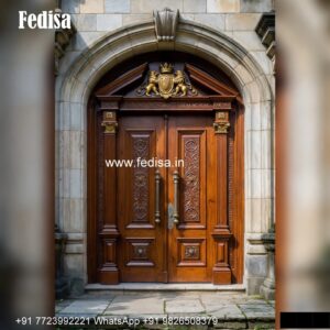 Classic Wooden Main Door Design For Home Double Door Steel Gate Design No-6679