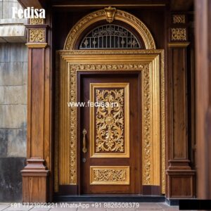 Solid Wood Classic Door Front Door Grill Gate No-6701