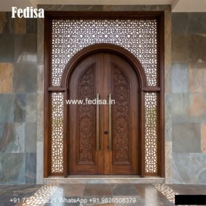 Bungalow Classic Door Design Glass Door Design With Wooden Frame No-6718