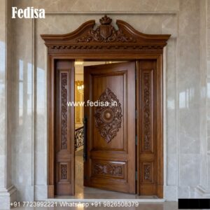 Palace Style Doors Teak Wood Front Door Design No-6719