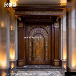Mahogany Classic Doors Marble Door Design No-6744