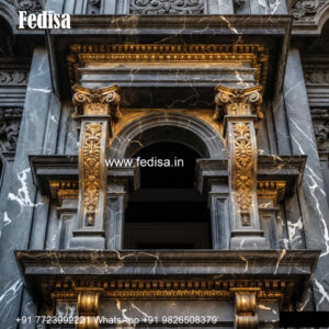 Stone Finish Window Frame Carved Wooden Windows No-022