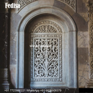 Marble Texture Window Design Classic Window Grills Design No-059