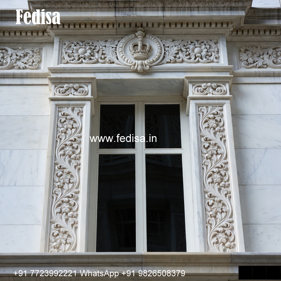 Natural Marble Window Frame Colonial Window Style No-093