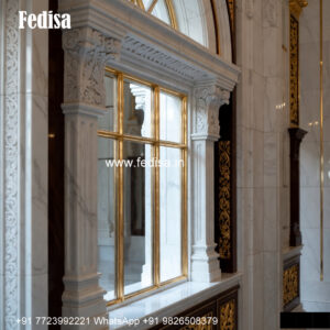 Italian Marble Window Design Wooden Frame Window Design No-095