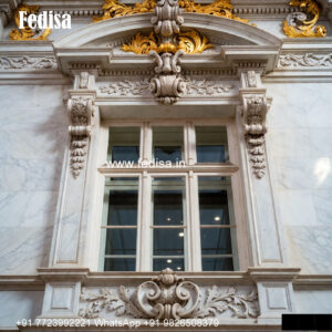 Stone Finish Window Frame Glass Panel Classic Windows No-174