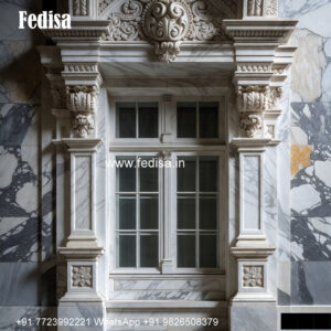 White Marble Window Design Bay Window Classic Style No-206