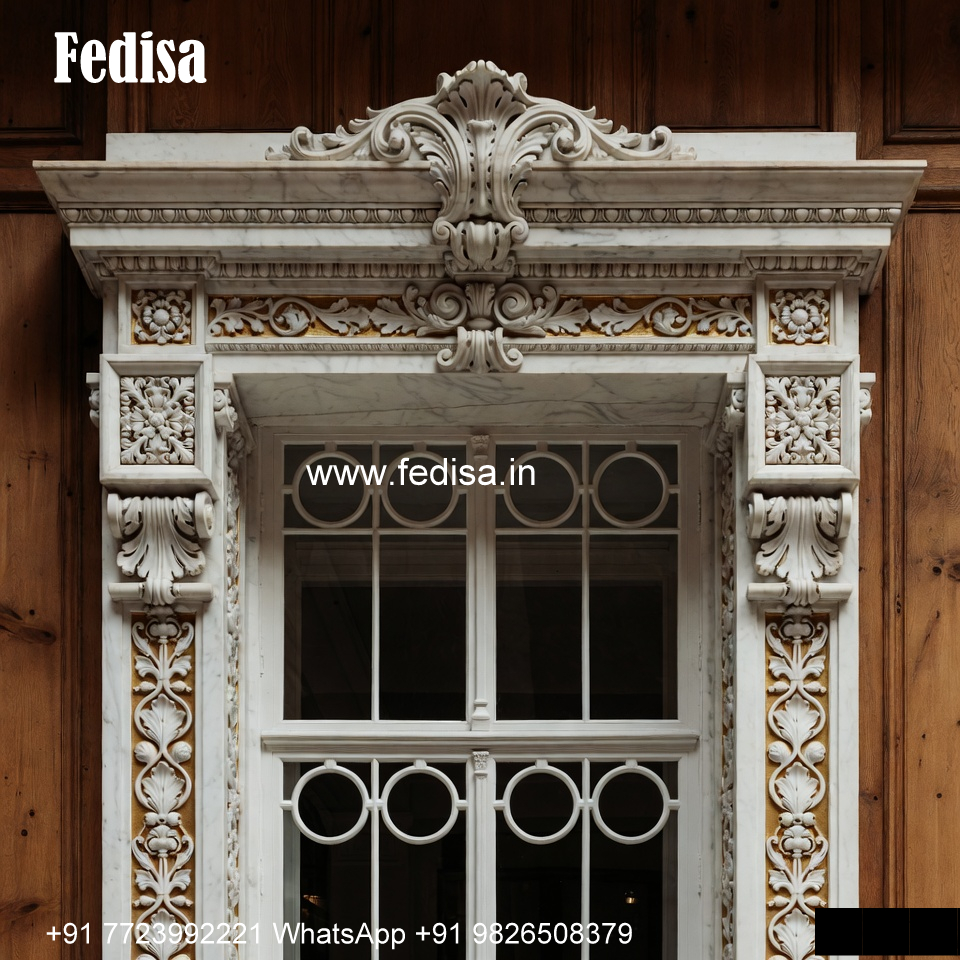 Marble Window Exterior Traditional Window Design With Glass Panels No-232