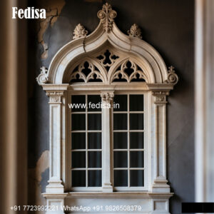 Front Elevation Marble Window Iron Window Design Classic No-294