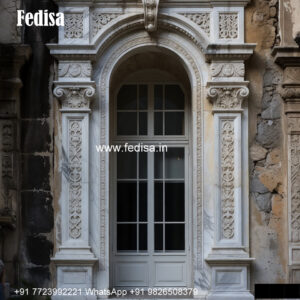 Front Elevation Marble Window Glass Panel Classic Windows No-408