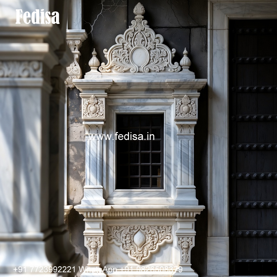 Natural Marble Window Frame Heritage Window Design No-435