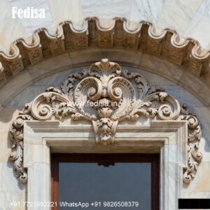 Carved Marble Window Design Classic Window Design For Front Elevation No-467