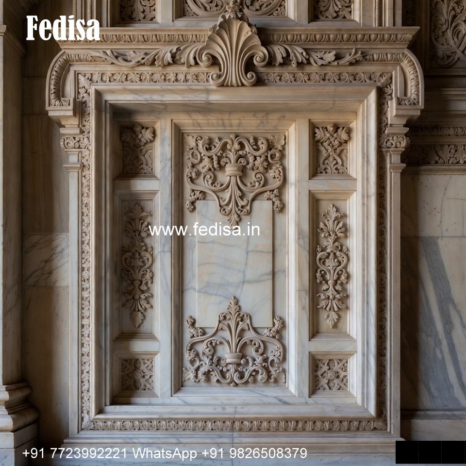 Marble Jali Window Design Traditional Window Design With Glass Panels No-583