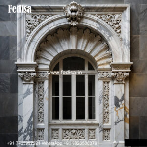 Living Room Marble Window Design Arched Window Design No-634