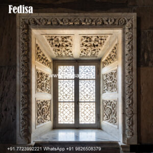 Marble Window With Glass Panels Bay Window Classic Style No-752