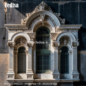 Carved Marble Window Design Front Elevation Window Design No-771