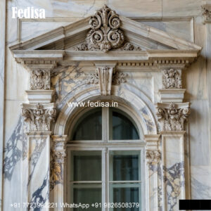 Stone Finish Window Frame Classic Window Design No-820