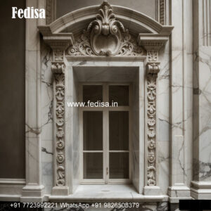 Carved Marble Window Design Traditional Home Window Exterior No-923