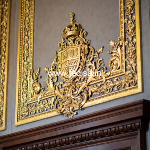 Stone Wall Cladding Drawing Room Ceiling Design No-100