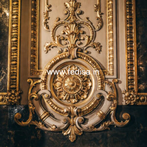 Dining Room Wall Design Classic False Ceiling With Fan No-597