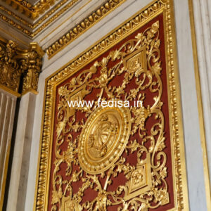 European Classic Wall False Ceiling Design Bedroom With Fan No-961