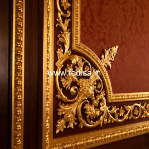 Ceiling To Wall Molding False Ceiling Design With Two Fans And Chandelier No-986