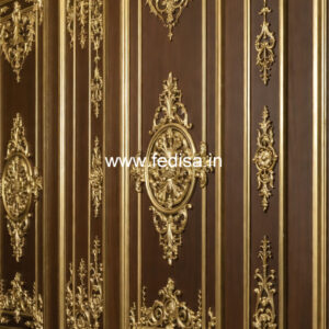 Traditional Wall Design Hall False Ceiling Design With Two Fans No-1560