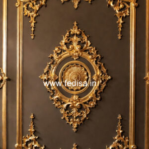 Baroque Wall Design False Ceiling With 2 Fans No-2940