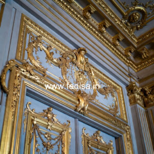 Classic Tv Wall Design Above False Ceiling No-2993