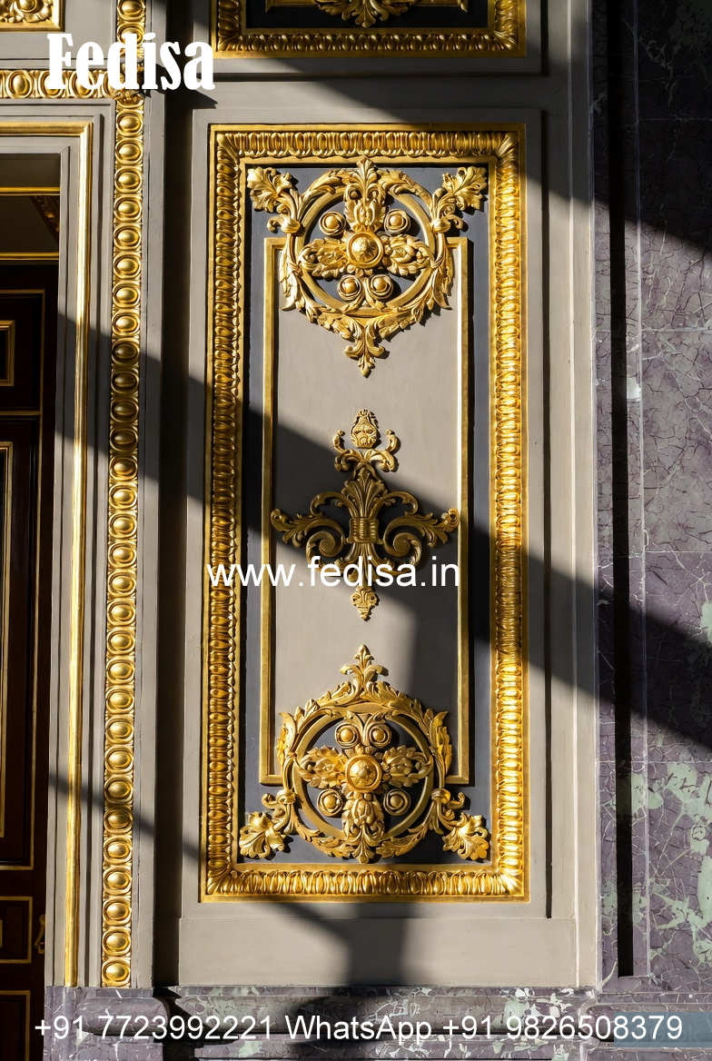 Classic Living Room Wall Design Flat False Ceiling No-3369