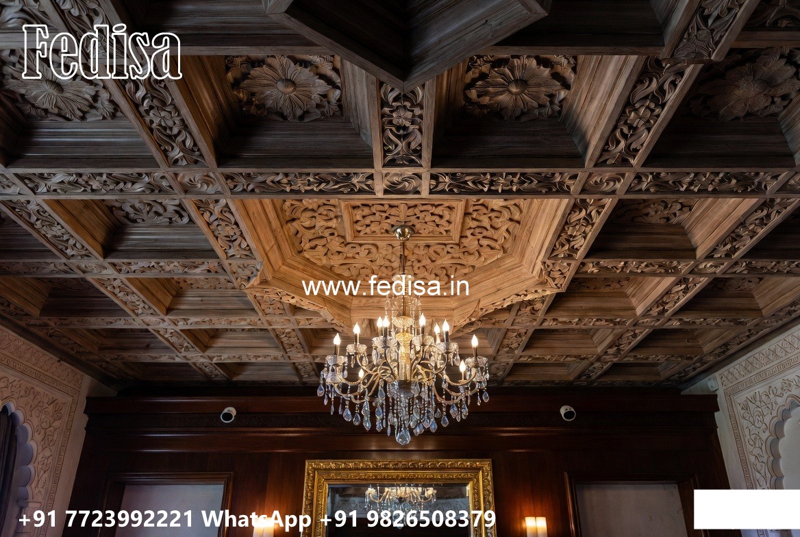 Wooden Ceiling Design Double Fan Pop Design No-320