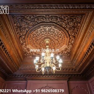 Wooden Ceiling Design L Shape False Ceiling Design No-385