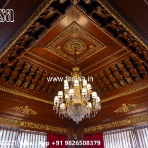 Wooden Ceiling Design Pop Plus Minus Design For Lobby No-420
