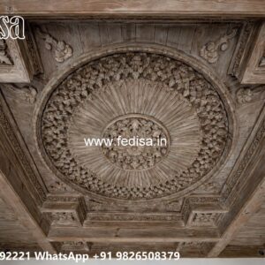 Wooden Ceiling Design Round False Ceiling Design No-433