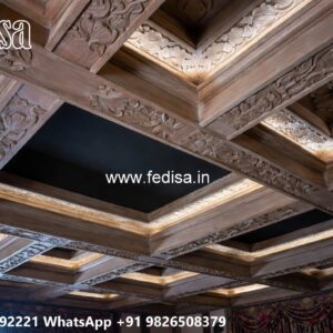 Wooden Ceiling Design Double Height Ceiling Design No-457