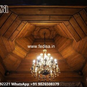 Wooden Ceiling Design Simple Pop Design For Hall With Two Fans No-468