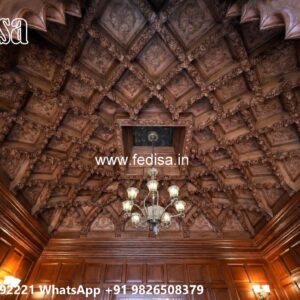 Wooden Ceiling Design Modern High Ceiling Living Room No-719