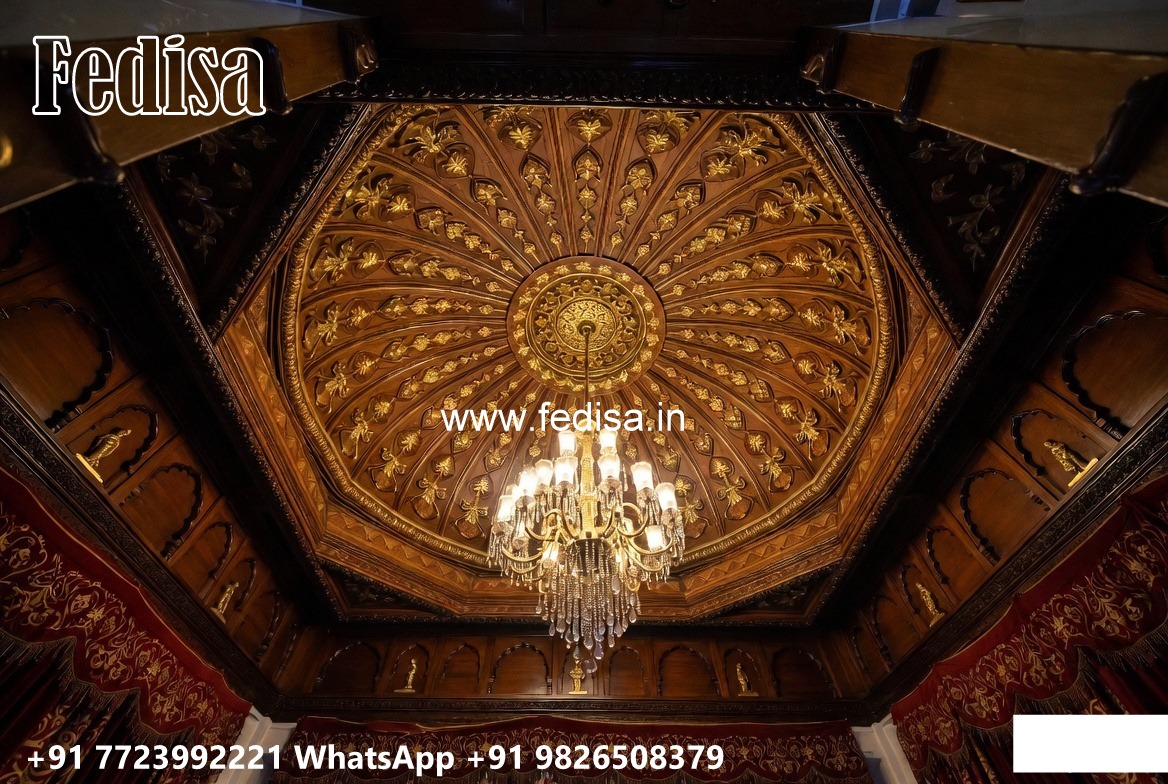 Wooden Ceiling Design Pop Design With Led Lights No-763