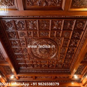 Wooden Ceiling Design Double Fan False Ceiling Design No-810