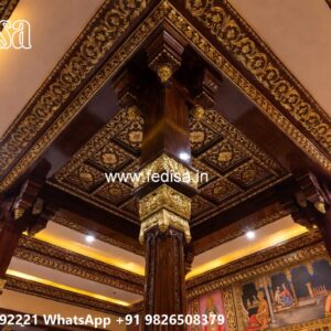 Wooden Ceiling Design Pop Molding Corner Design No-841