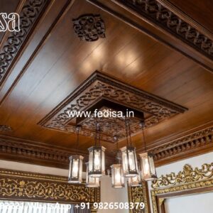 Wooden Ceiling Design Pop Design For Square Hall No-1170