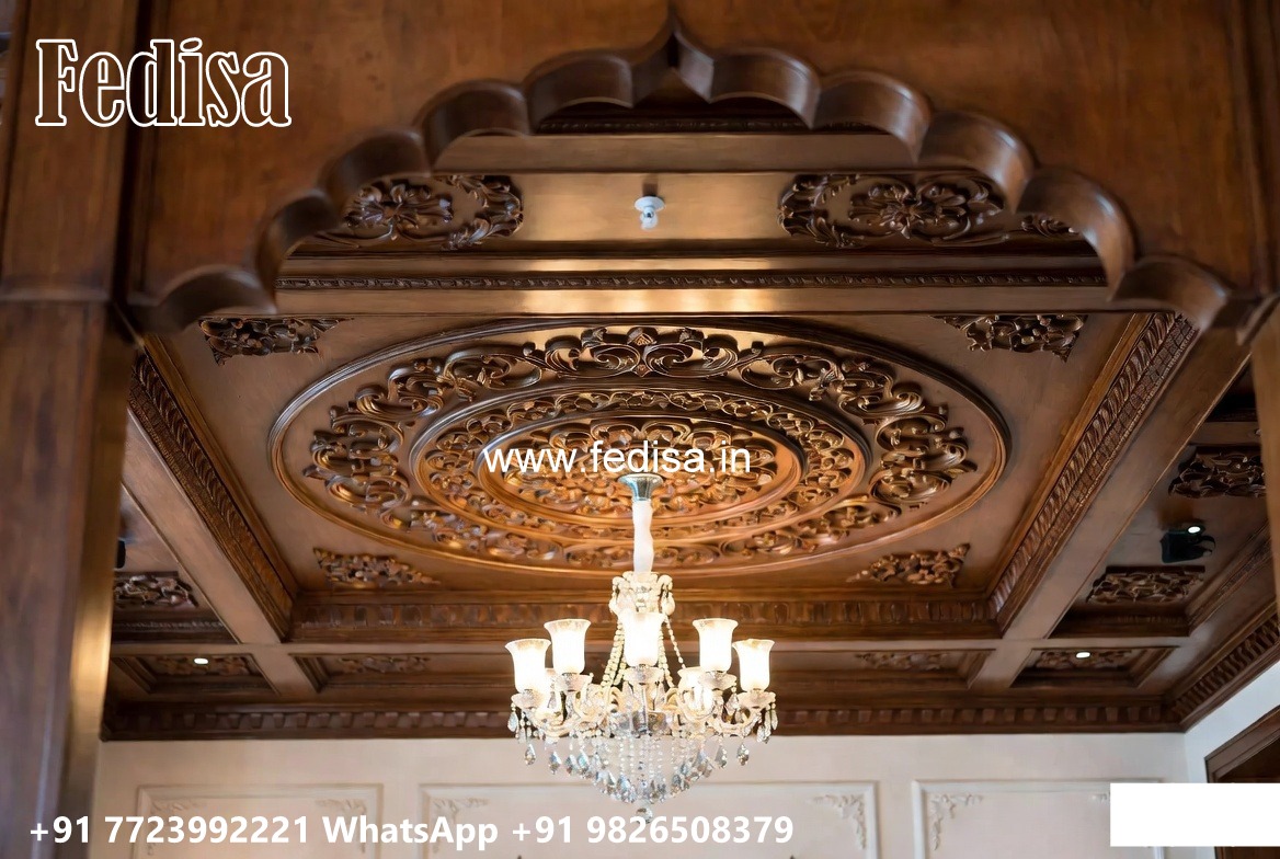 Wooden Ceiling Design Circular False Ceiling Design No-1242