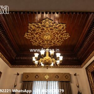 Wooden Ceiling Design Double Height House Design No-1365