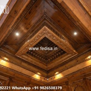 Wooden Ceiling Design Hall Pop Plus Minus Design No-1393