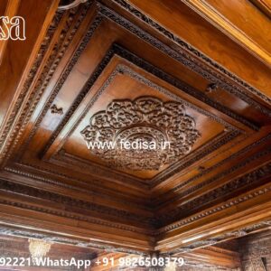 Wooden Ceiling Design Pop Design For Mandir No-1424