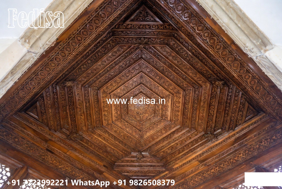 Wooden Ceiling Design Big Hall Pop Design No-1457